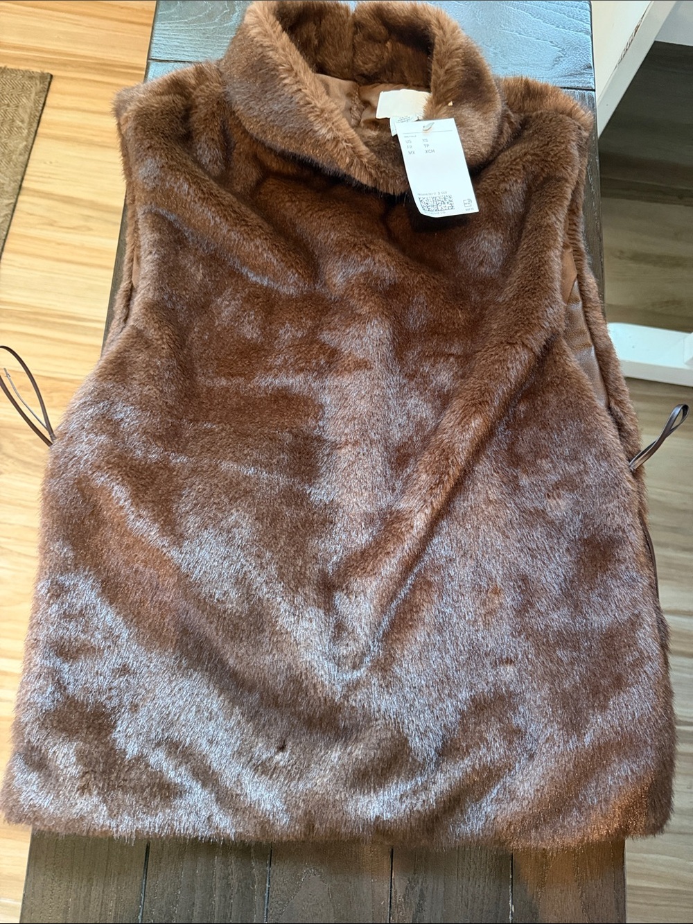 H&M Brown Faux Fur Vest
